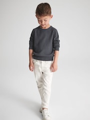 Reiss Airforce Blue Brookes Senior Stitch Interest Crew Neck Jumper - Image 3 of 7