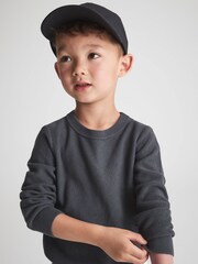 Reiss Airforce Blue Brookes Senior Stitch Interest Crew Neck Jumper - Image 4 of 7