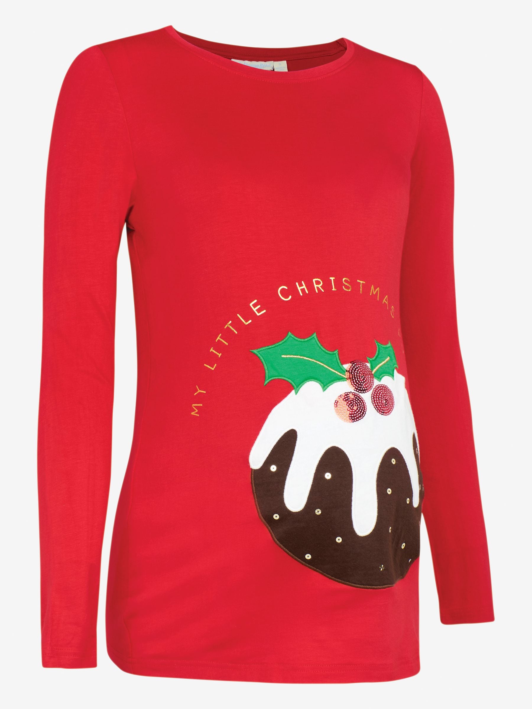 Red christmas pudding jumper cheap