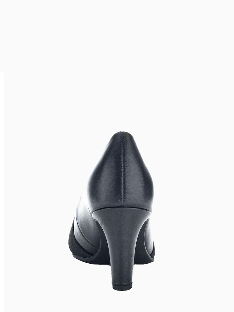 Gabor Embassy Black Leather Court Shoes - Image 4 of 4