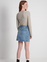 Kylie Teen Grey Stripe Button Top - Image 2 of 5