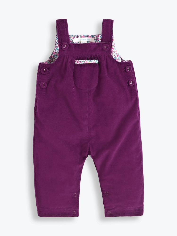 JoJo Maman Bébé Plum Pretty Cord Dungarees - Image 1 of 3