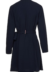 Tommy Hilfiger Blue Crepe Wrap Midi Dress - Image 5 of 5