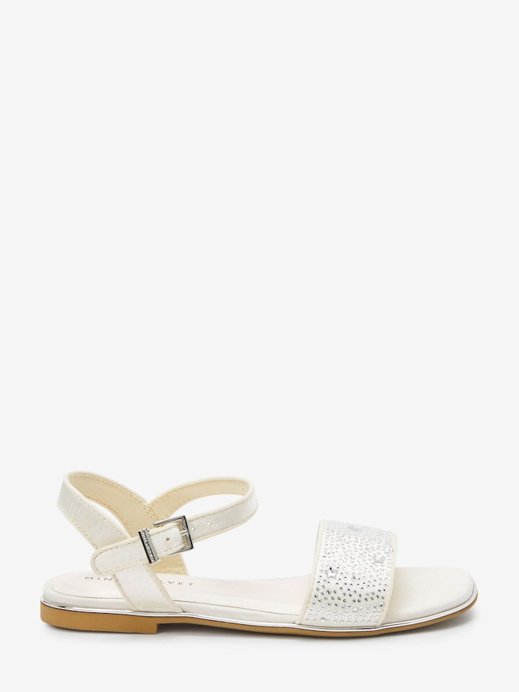 Mint Velvet White Sparkly Star Studded Sandals - Image 1 of 5