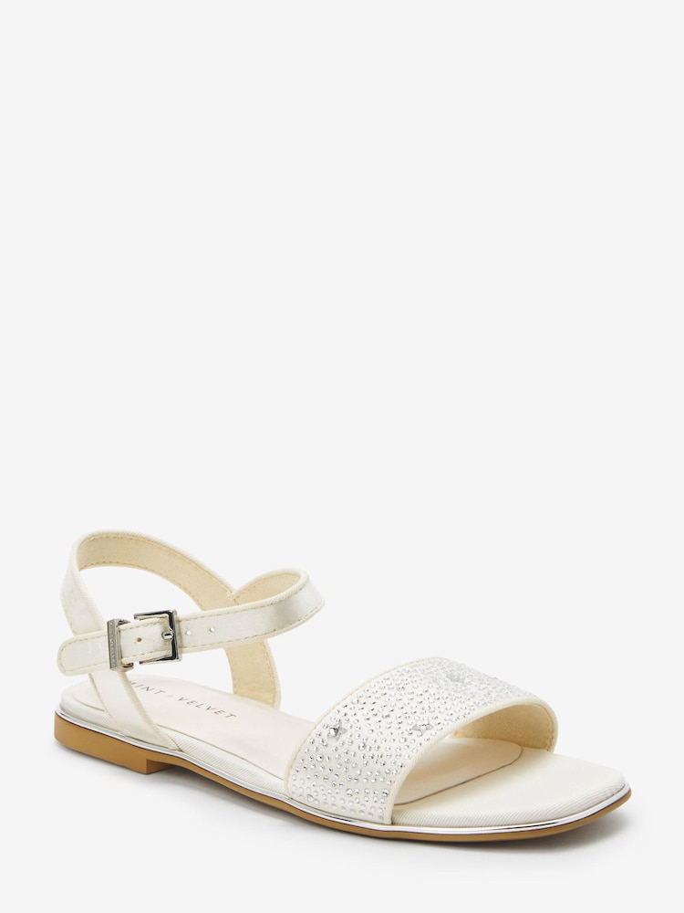 Mint Velvet White Sparkly Star Studded Sandals - Image 2 of 5