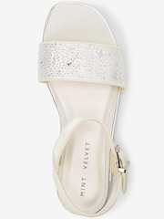 Mint Velvet White Sparkly Star Studded Sandals - Image 3 of 5