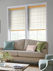 Laura Ashley Ochre Yellow Burford Check Made To Measure Roller Blind - Image 2 of 6