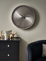 Pacific Brushed Nickel Round Wall Clock - Image 1 of 5