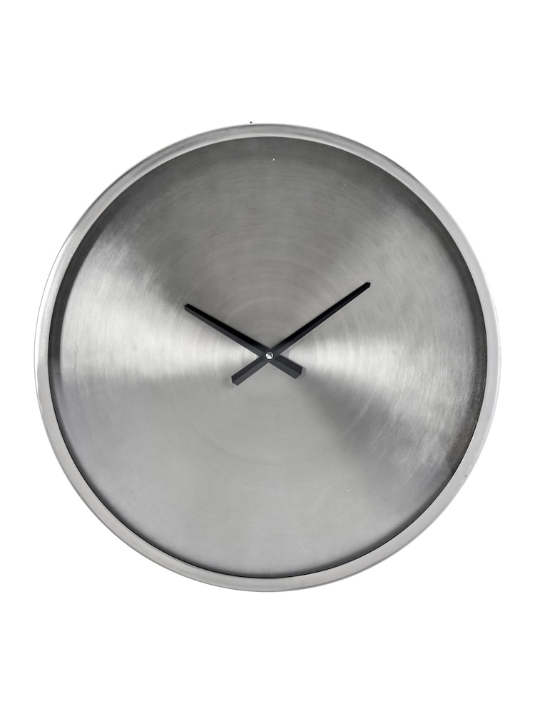 Pacific Brushed Nickel Round Wall Clock - Image 2 of 5