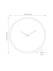 Pacific Brushed Nickel Round Wall Clock - Image 4 of 5