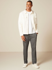 Ecru White Premium Texture Jersey Shacket - Image 2 of 9
