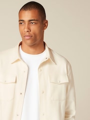 Ecru White Premium Texture Jersey Shacket - Image 5 of 9