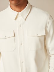 Ecru White Premium Texture Jersey Shacket - Image 6 of 9