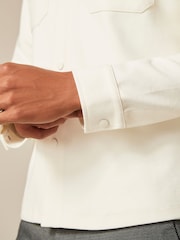 Ecru White Premium Texture Jersey Shacket - Image 7 of 9