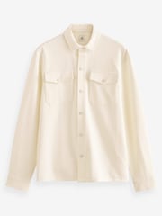 Ecru White Premium Texture Jersey Shacket - Image 8 of 9