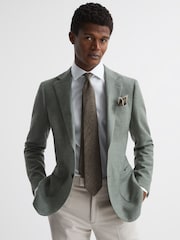 Reiss Dark Brown Melange Saturn Wool-Silk Blend Tie - Image 2 of 4