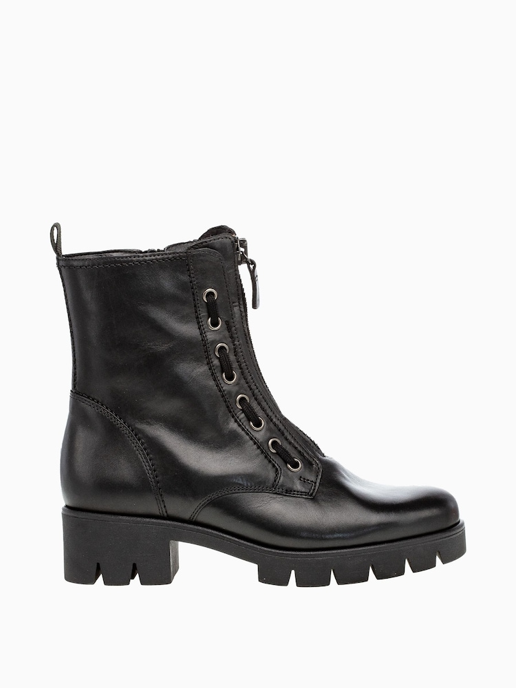 Gabor Banter Black Leather Ankle Boots - Image 1 of 5