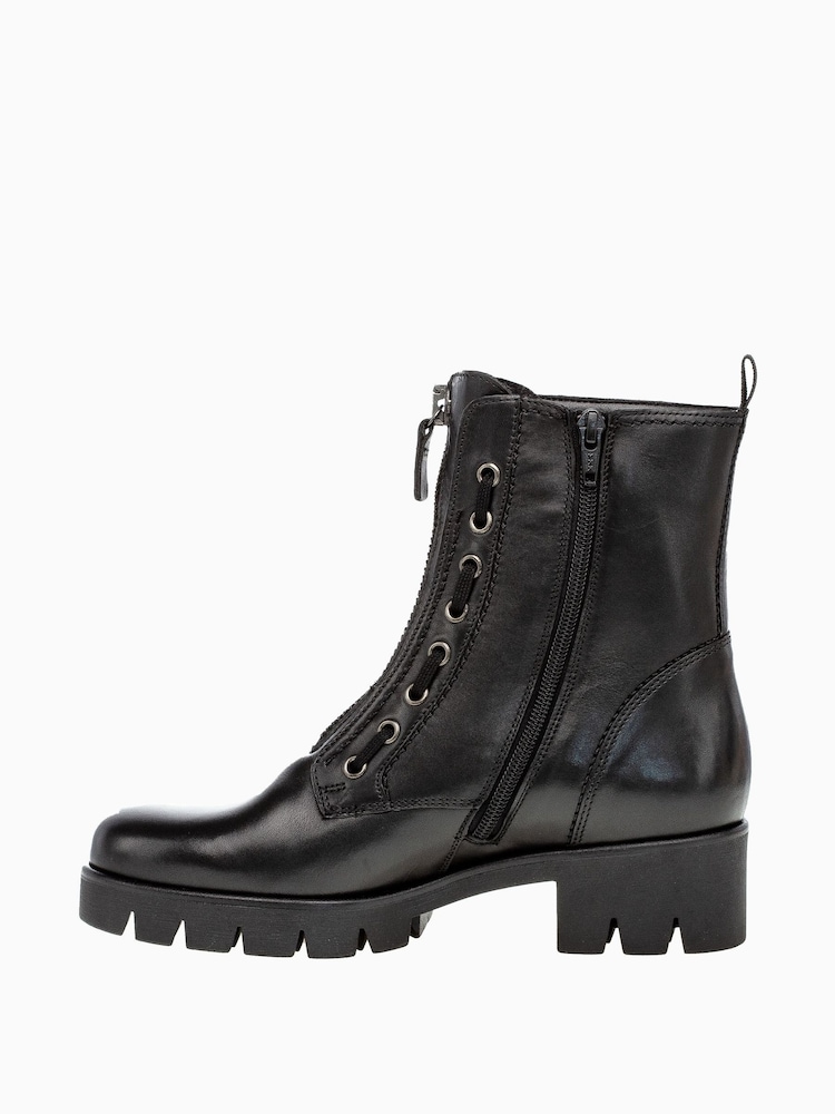 Gabor Banter Black Leather Ankle Boots - Image 2 of 5