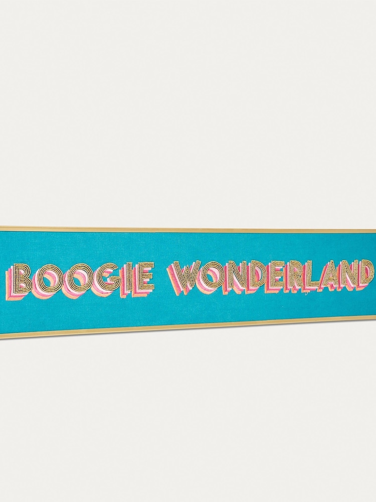 Oliver Bonas Green Boogie Wonderland Beaded Fabric Wall Art - Image 2 of 3