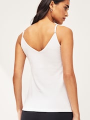 White V-Neck Thin Strap Vest - Image 2 of 5