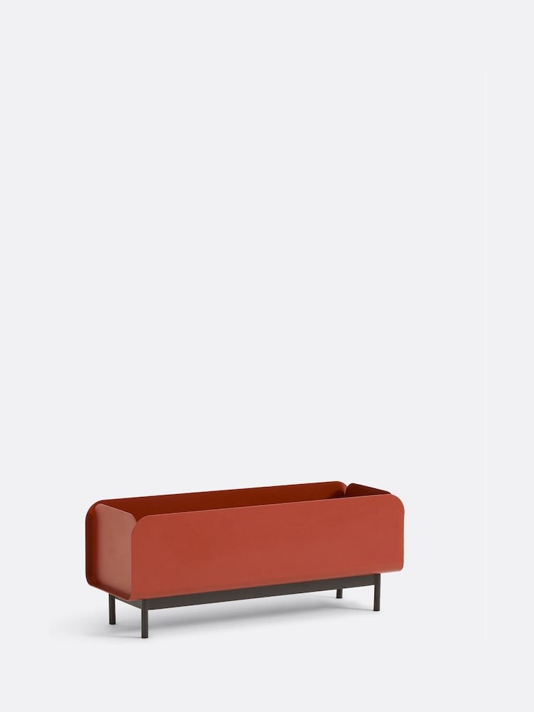 La Redoute Intérieurs Terracotta Fleury Low Metal Planter - Image 1 of 4
