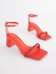 Orange Regular/Wide Fit Forever Comfort® Twist Jewel Block Heel Sandals - Image 3 of 5