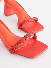 Orange Regular/Wide Fit Forever Comfort® Twist Jewel Block Heel Sandals - Image 4 of 5