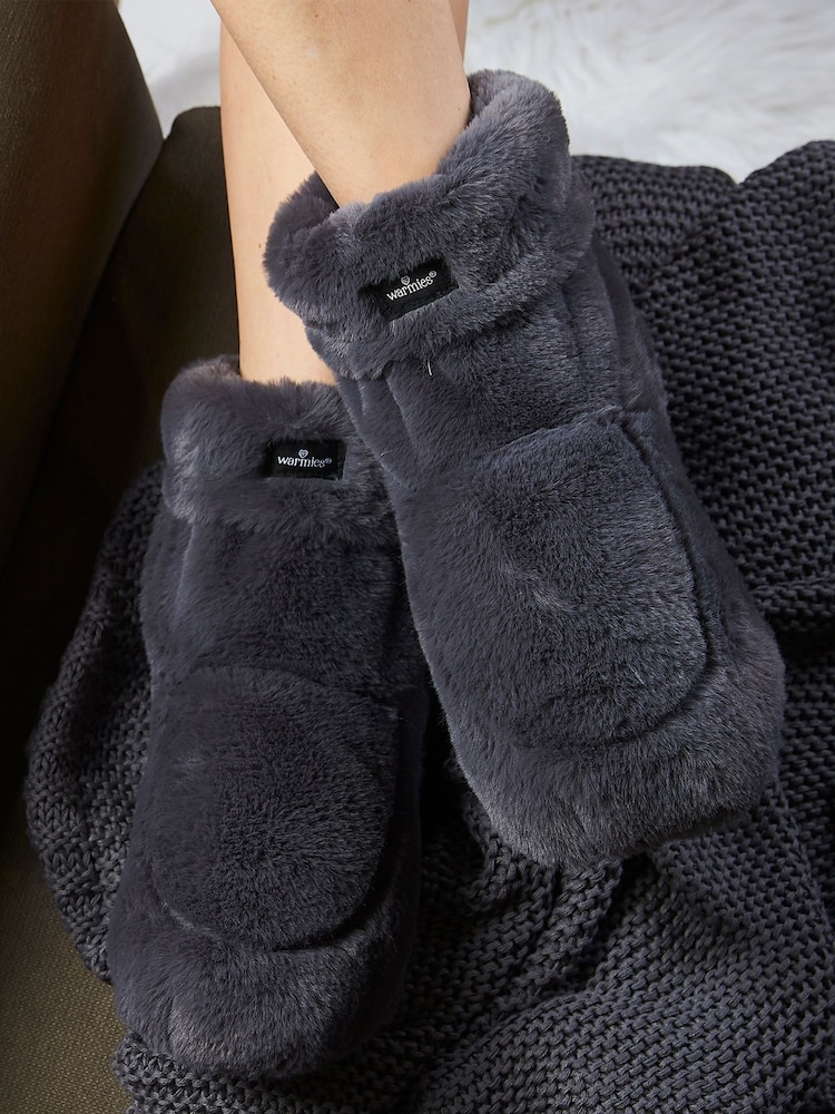 Warmies Grey Fully Heatable Luxury Slipper Boots - Image 1 of 5
