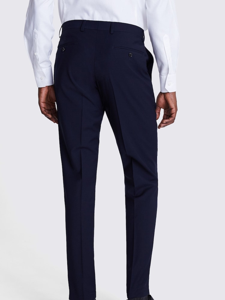 MOSS Dark Navy Blue Tailored Fit Trousers - Image 2 of 4