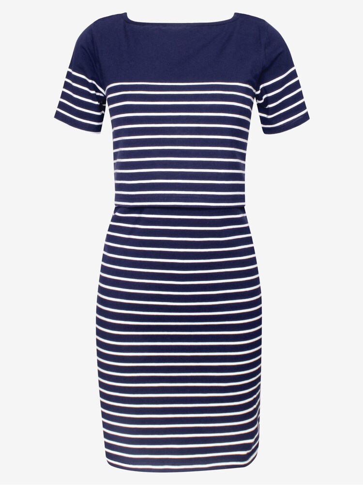 JoJo Maman Bébé Navy White Stripe Breton Stripe Nursing Dress - Image 3 of 4