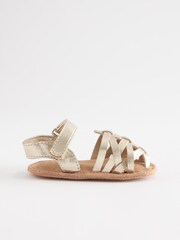 Gold Baby Ankle Strap Fisherman Sandals (0-18mths) - Image 2 of 4