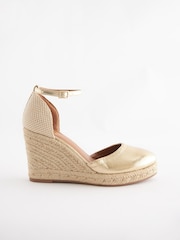 Gold Forever Comfort® Closed Toe High Wedges - Image 5 of 8
