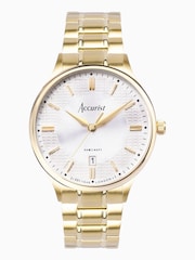 Accurist Classic Mens Gold Plated Stainless Steel Bracelet Analogue Watch - Image 1 of 7