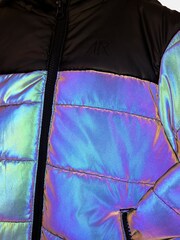 Angel & Rocket Chase Black Holographic Puffer Jacket - Image 3 of 5