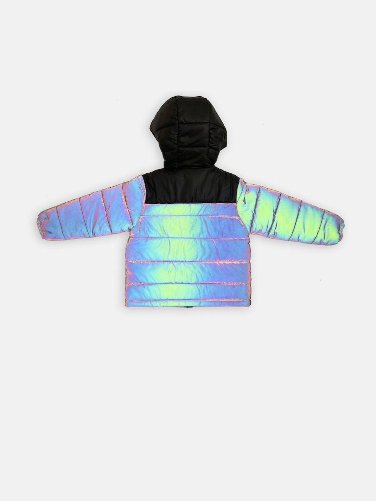 Angel & Rocket Chase Black Holographic Puffer Jacket - Image 5 of 5