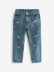 Teal Blue Distressed Mom Jeans (3-16yrs) - Image 1 of 3