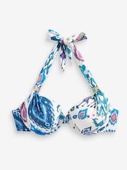 Blue Aztec Padded Wired Halter Bikini Top - Image 6 of 6