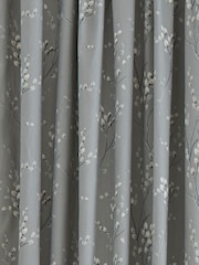 Laura Ashley Steel Grey Pussy Willow Lined 100% Cotton Eyelet Eyelet Curtains - Image 3 of 3
