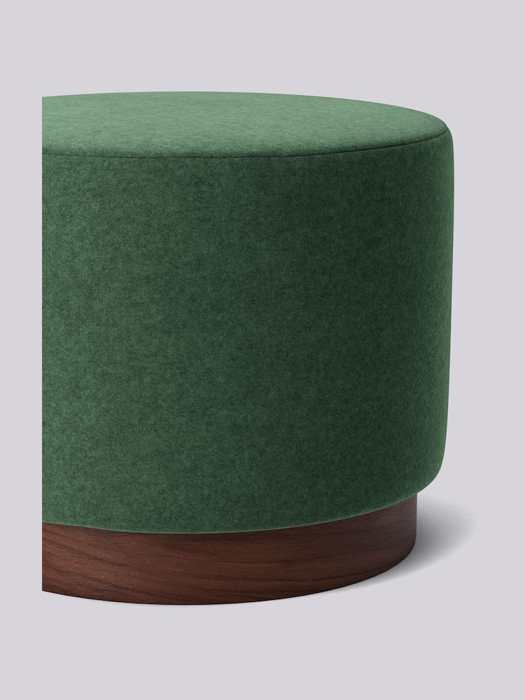 Swoon Smart Wool Hunter Green Penfold Small Ottoman - Image 2 of 2
