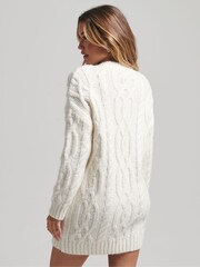 Ecru - Superdry Vintage Kleid mit Zopfstrickmuster - Bild 2 von 6