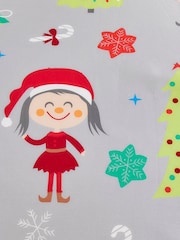 Fusion Grey Christmas Elf & Santa Duvet Cover and Pillowcase Set - Image 3 of 4