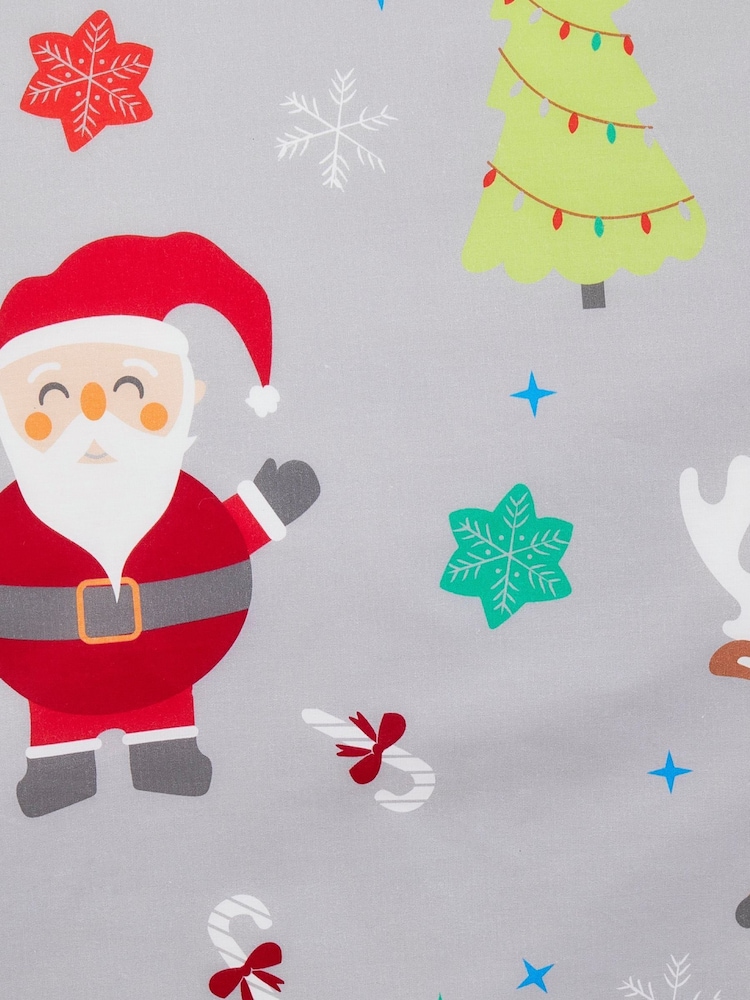 Fusion Grey Christmas Elf & Santa Duvet Cover and Pillowcase Set - Image 4 of 4