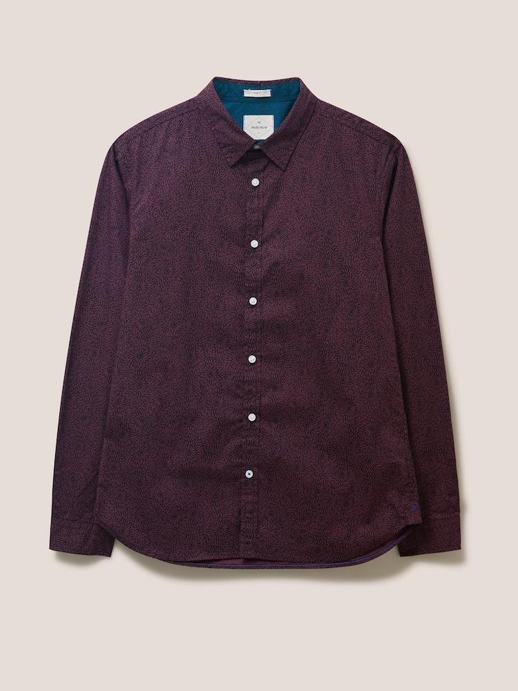 White Stuff Purple Party Floral Printed Shirt - Image 2 of 5