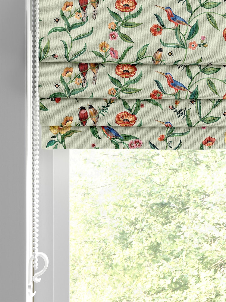 Cath Kidston Green Summer Birds Made To Measure Roman 100% Cotton Blinds - Image 2 of 6