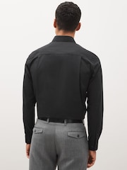 Black Regular Fit Easy Care Single Cuff Smart Shirt - Image 3 of 7