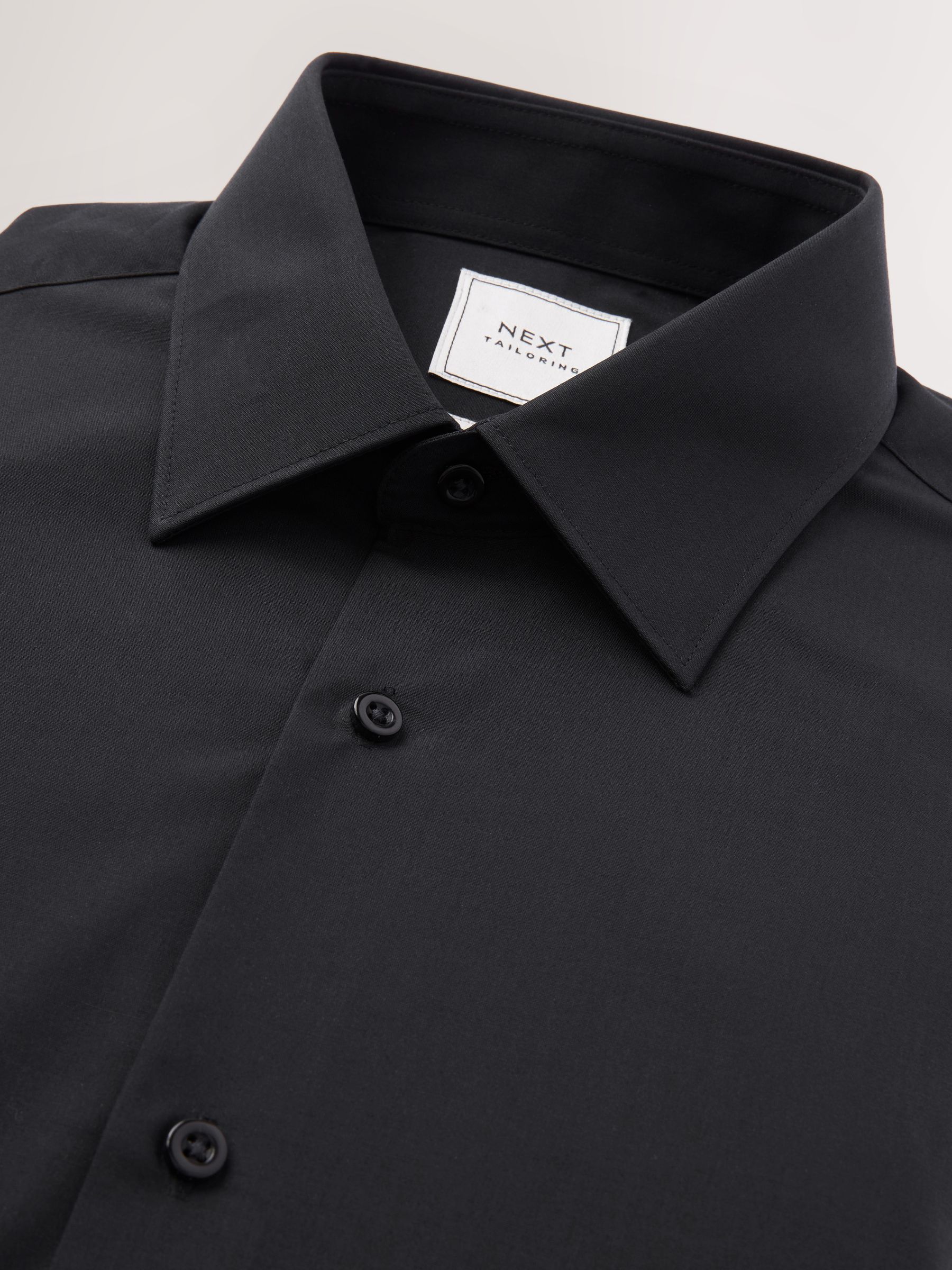 Buy Black Regular Fit Easy Care Single Cuff Smart Shirt from Next