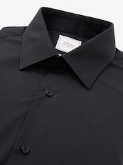 Black Regular Fit Easy Care Single Cuff Smart Shirt - Image 6 of 7
