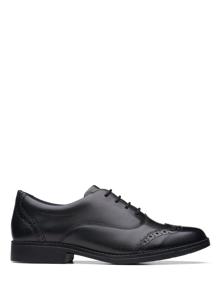 Clarks Black Multi Fit Leather Aubrie Tap School Shoes - Image 1 of 7 Clarks Black Multi Fit Leather Aubrie Tap School Shoes - Image 1 of 7