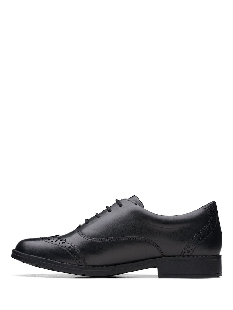 Clarks Black Multi Fit Leather Aubrie Tap Shoes - Image 2 of 7
