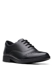 Clarks Black Multi Fit Leather Aubrie Tap Shoes - Image 3 of 7